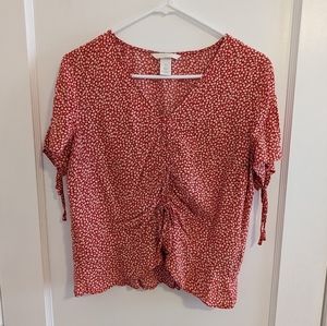 H&M Floral scrunch top